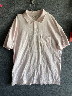 Original Penguin Polo Shirt Mens 2XL Pink 100% Cotton Classic Fit Pocket Casual
